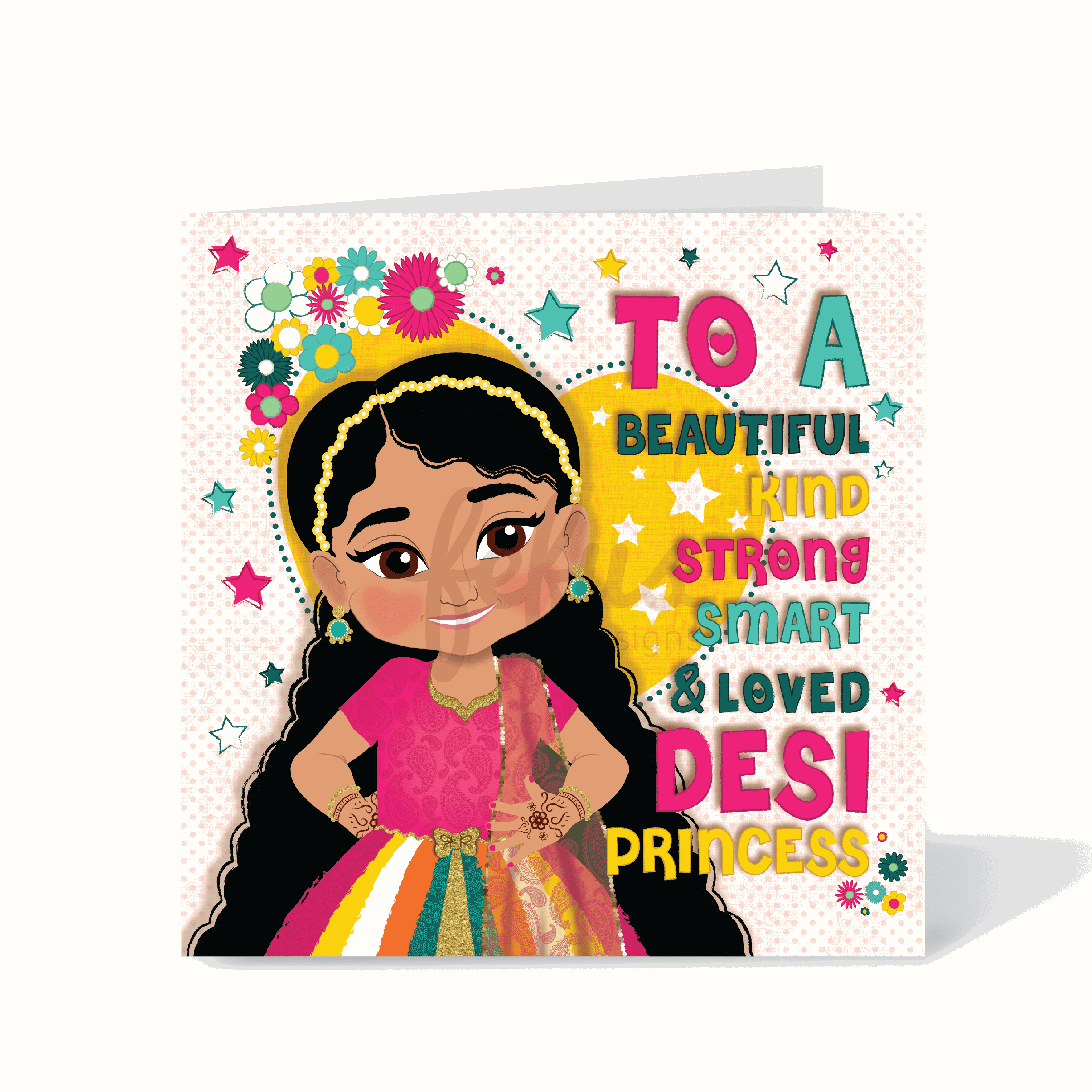 Beautiful and Kind Desi Girl Birthday card | Fefus Designs 43