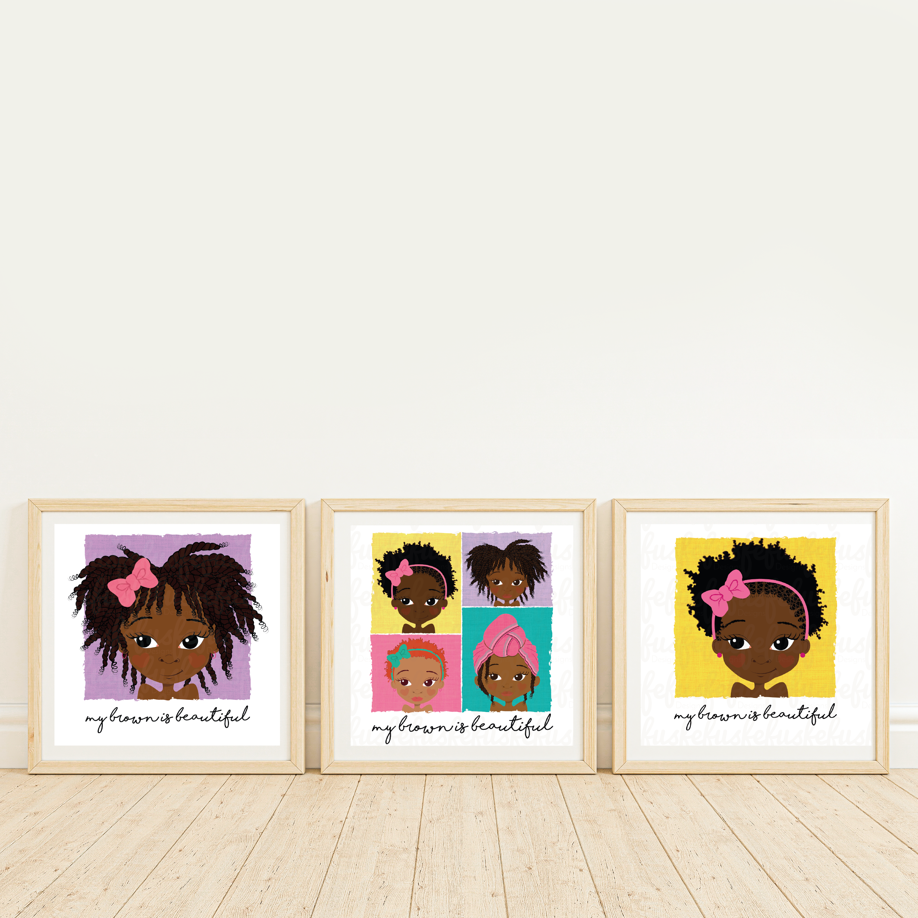 Celebrate Diversity and Boost Self-Esteem with "My Brown is Beautiful" Art Prints by Fefus Designs