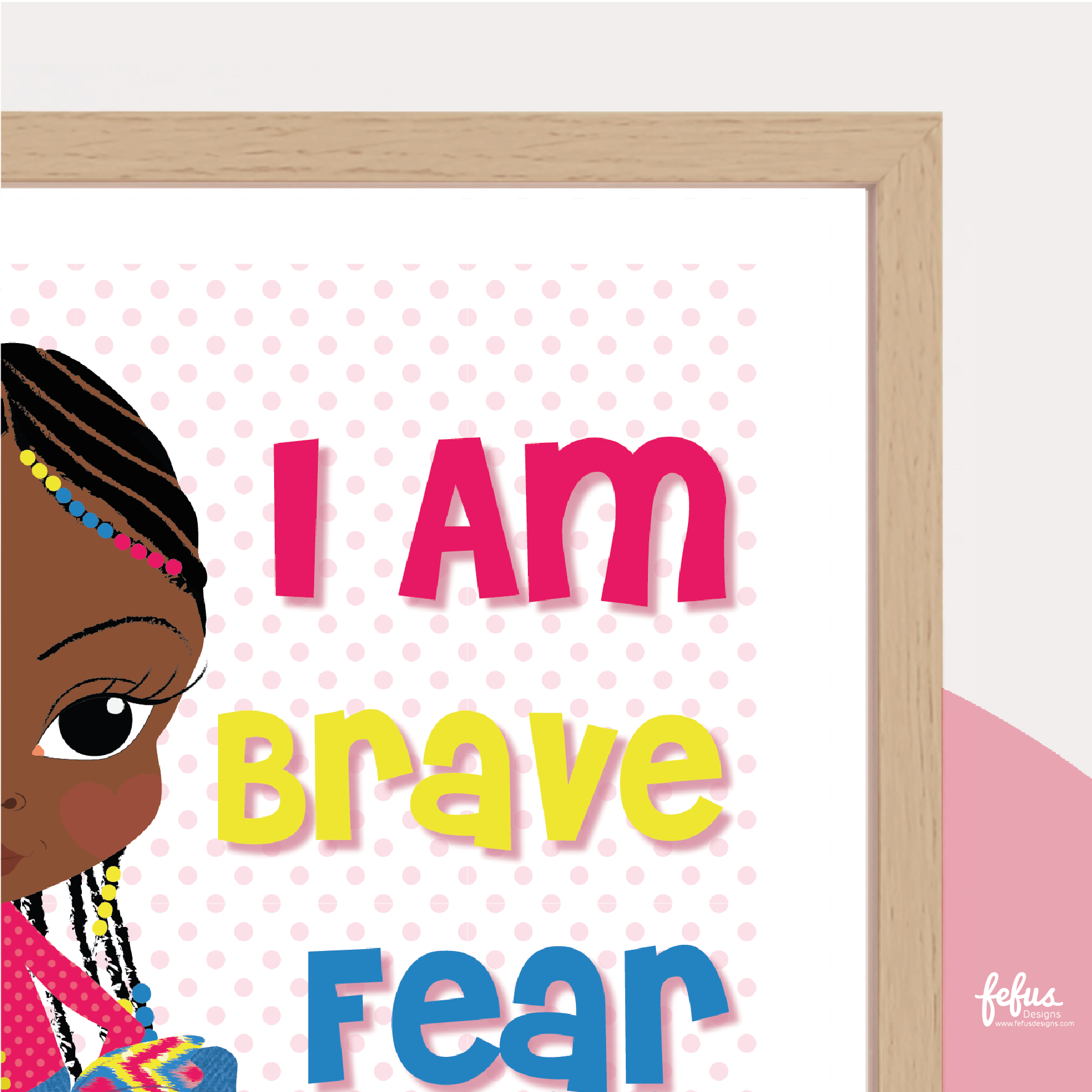 I AM AFFIRMATION GIRLS WALL ART | Fefus Designs