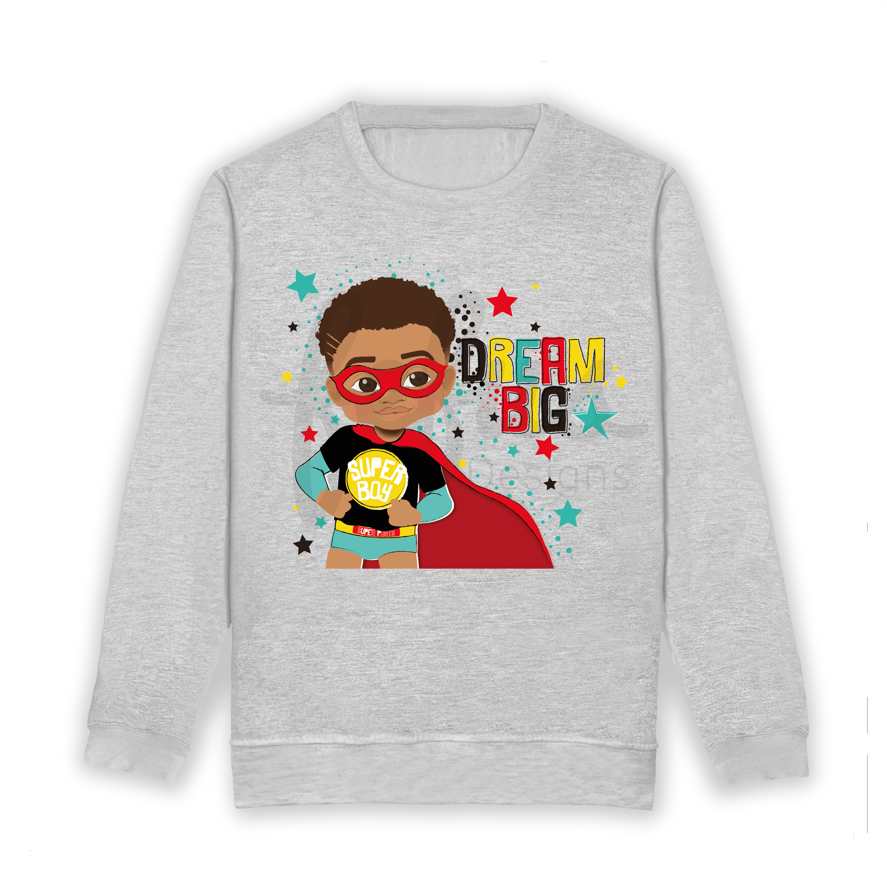 A vibrant and unique Mixed-Race and Brown Boys Superhero Sweatshirt, celebrating diversity and individuality. Perfect for all occasions, sparking creativity and confidence in your little hero. Join the movement and empower your little king to shine with pride! ππβ¨