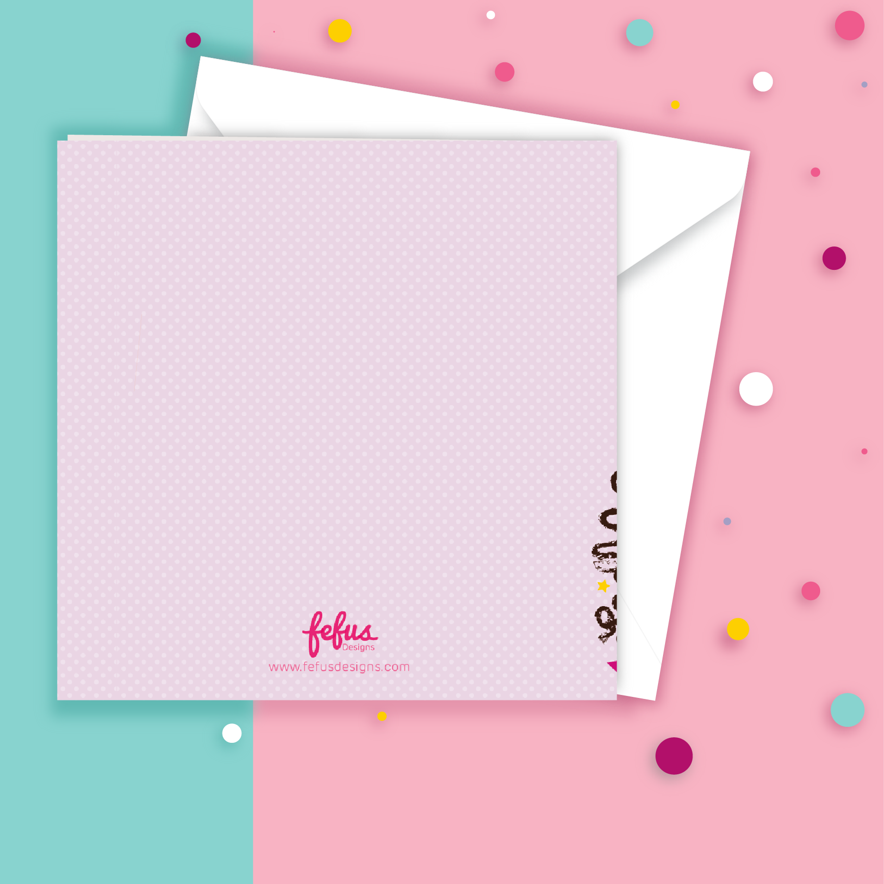 Empowering affirmation for young girls on a colourful superhero birthday card.