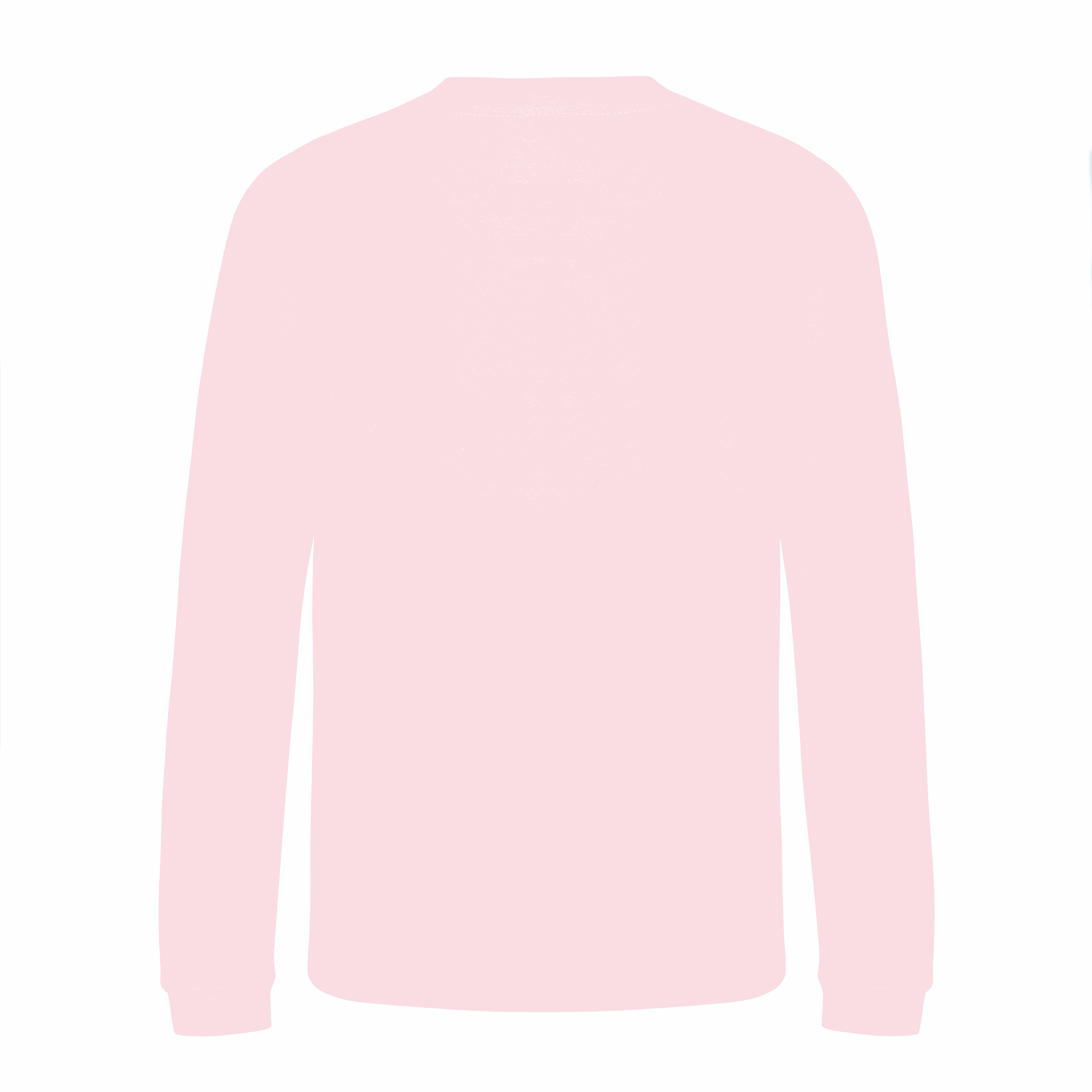 Back view of a pink children’s Christmas sweatshirt by Fefus Designs, showcasing a plain back with soft cotton-faced fabric and ribbed detailing at the collar, cuffs, and hem for a cosy fit. The ideal festive piece to complement the illustrated front design.