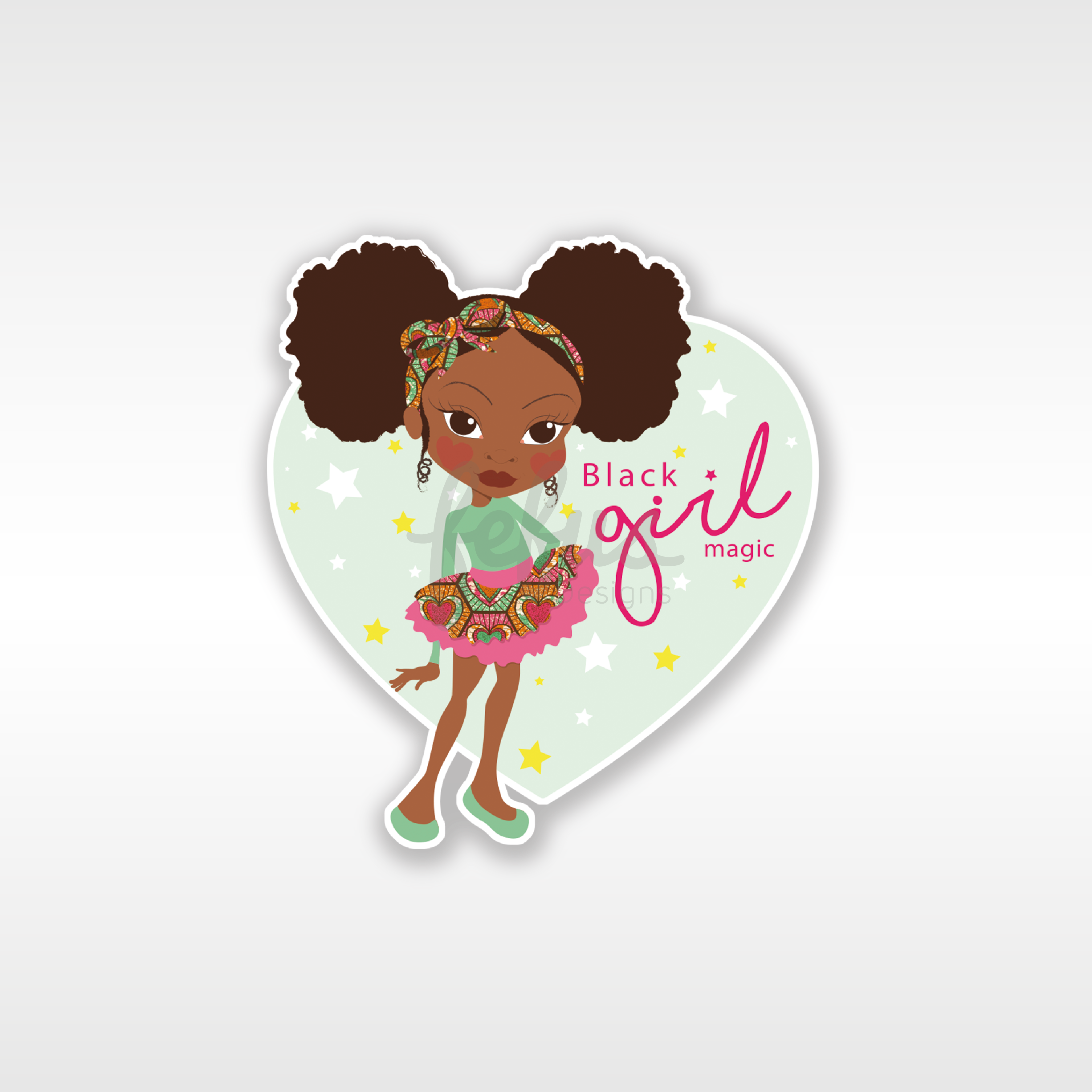 Black Girl Magic Individual Die Cut Sticker | Fefus Designs