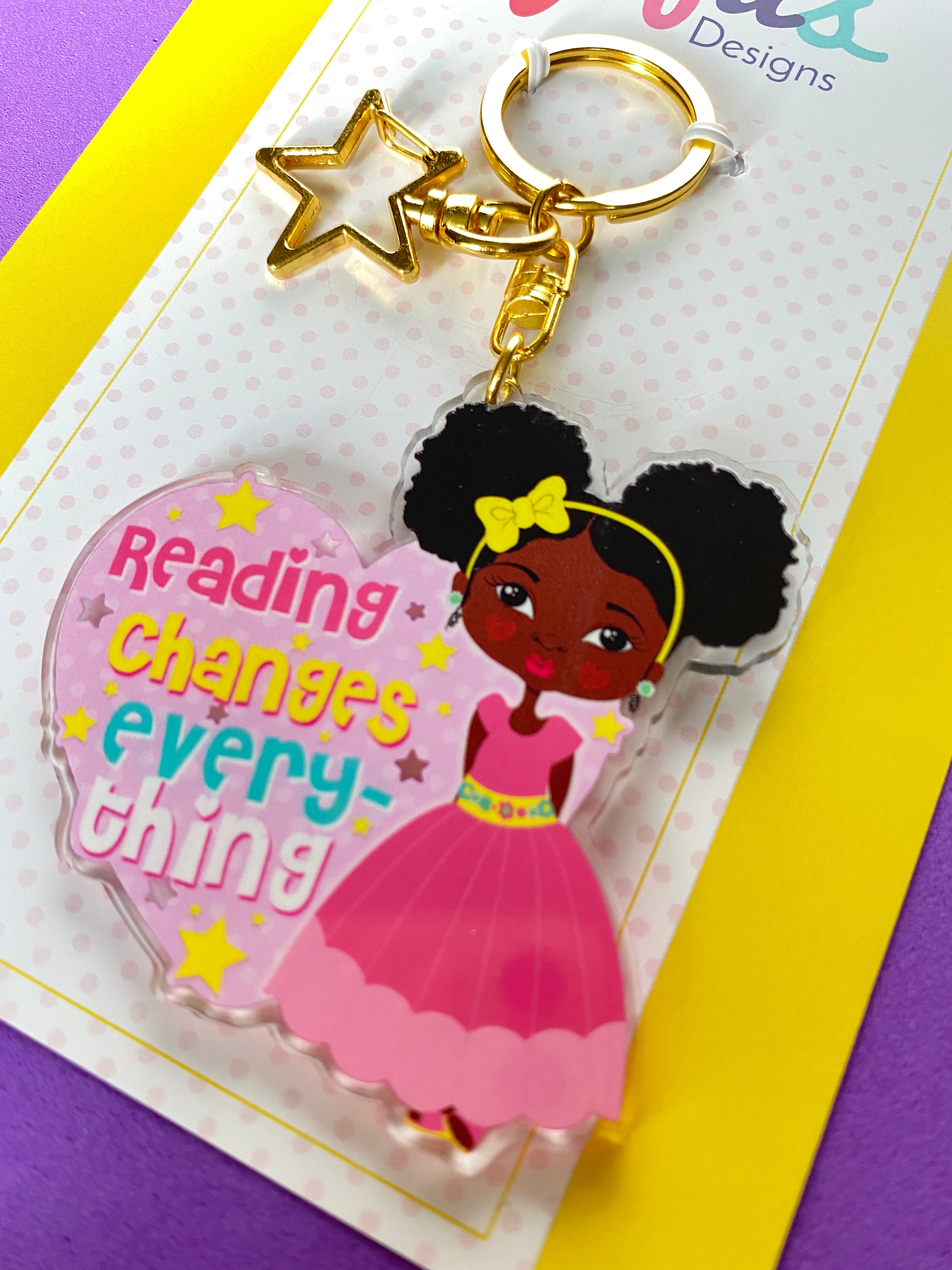 Reading Changes Everything Dk - Keyring/ Bag Charm | Fefus Designs