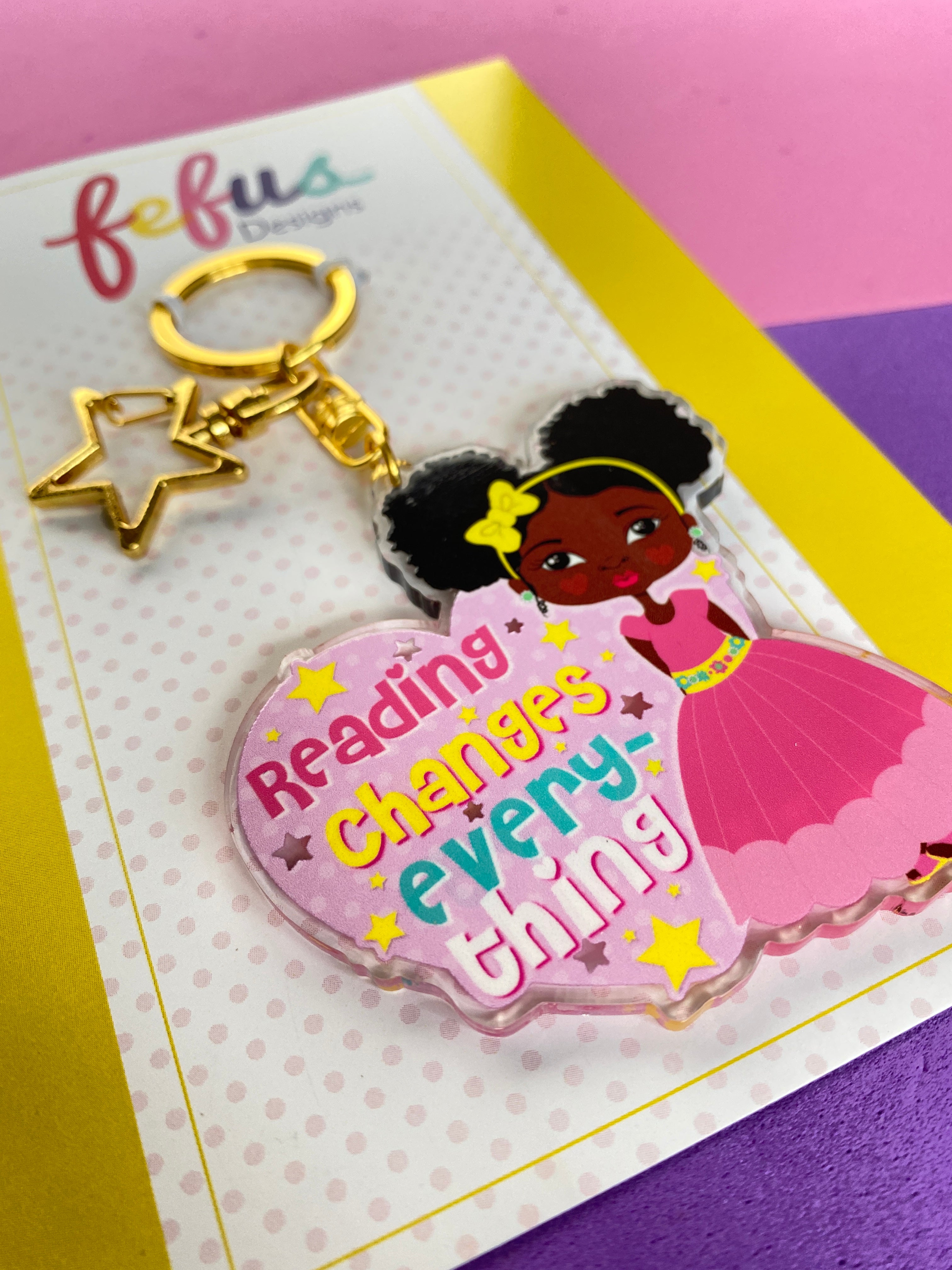 Reading Changes Everything Dk - Keyring/ Bag Charm | Fefus Designs