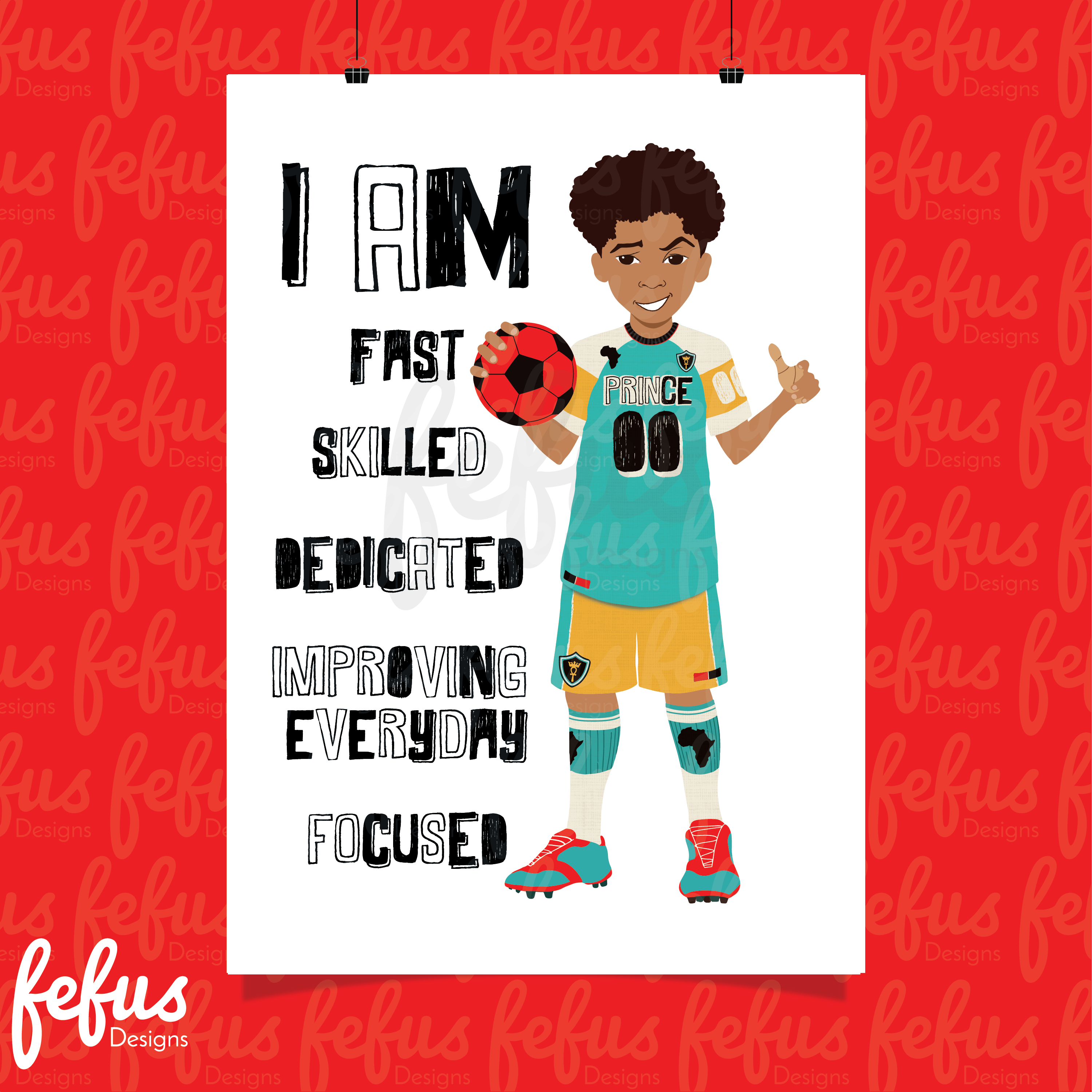 Kamil - Affirmation Football Wall Art