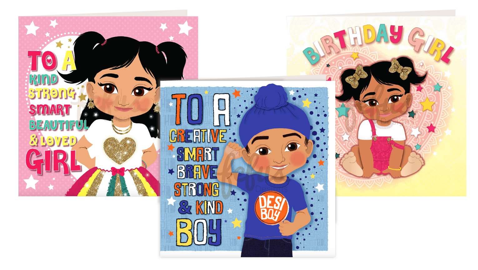 South Asian Kids Birthday Cards