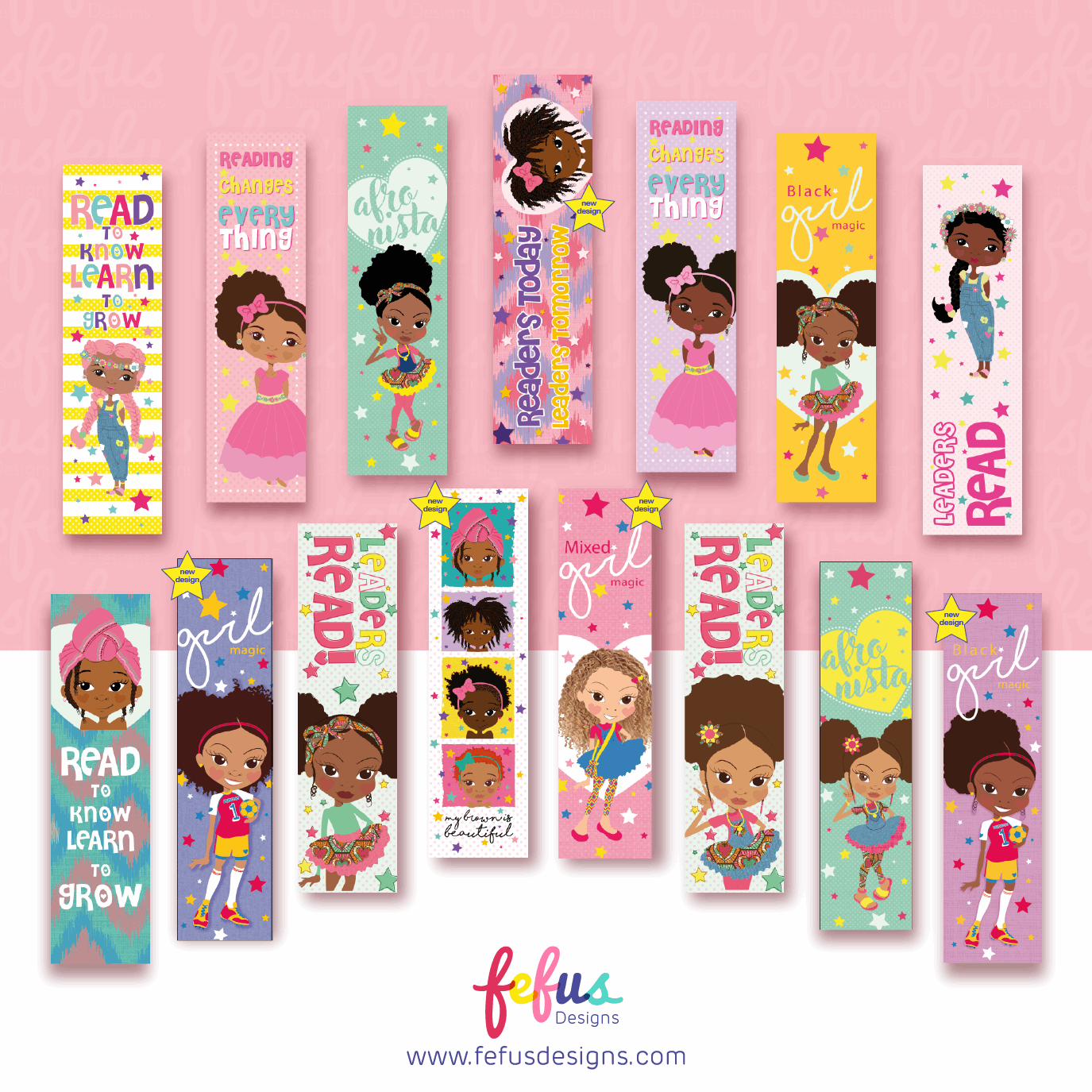 Amali - Football Girl - Mixed Race kids Bookmarks | Fefus designs