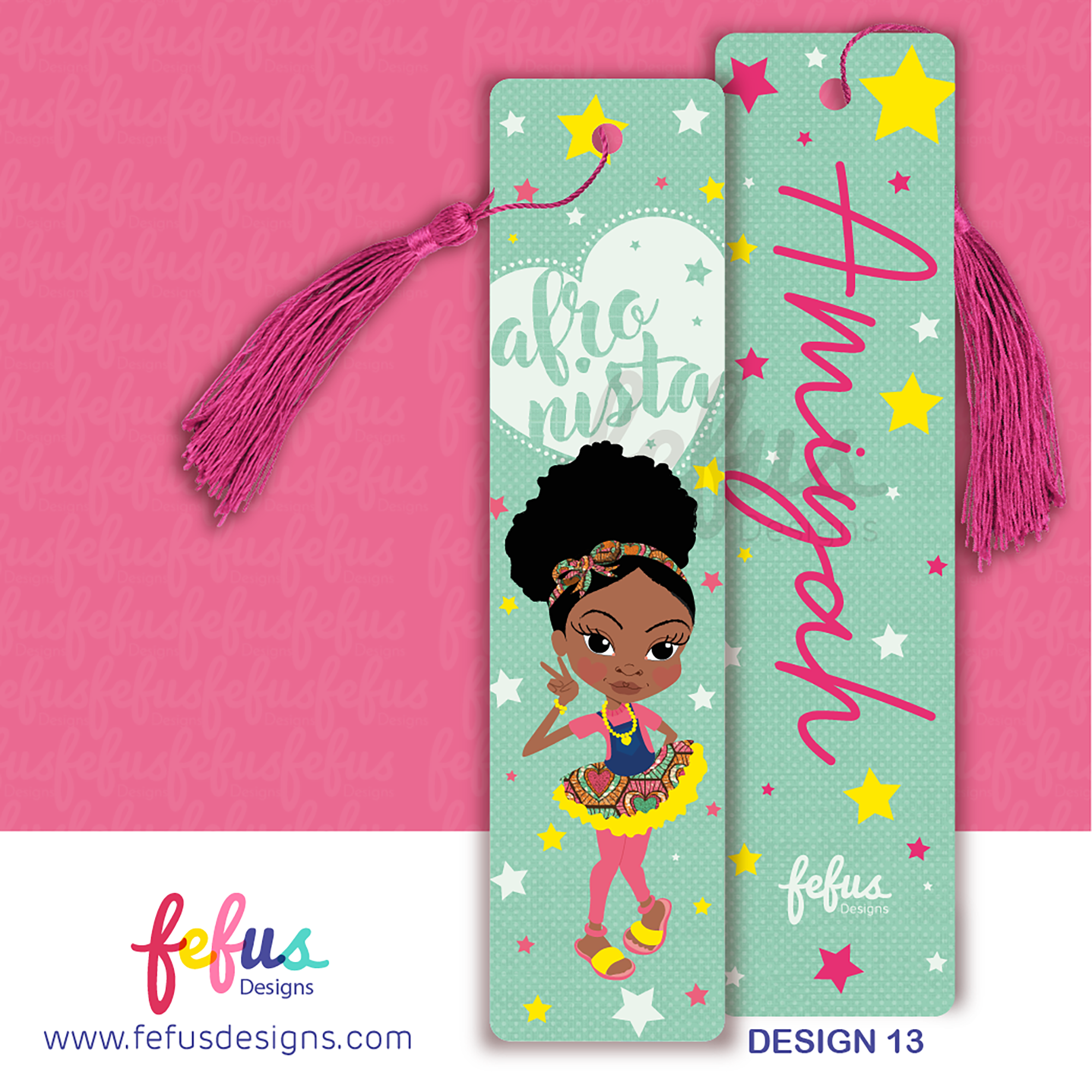 Personalised Girls Bookmark by Fefus Designs