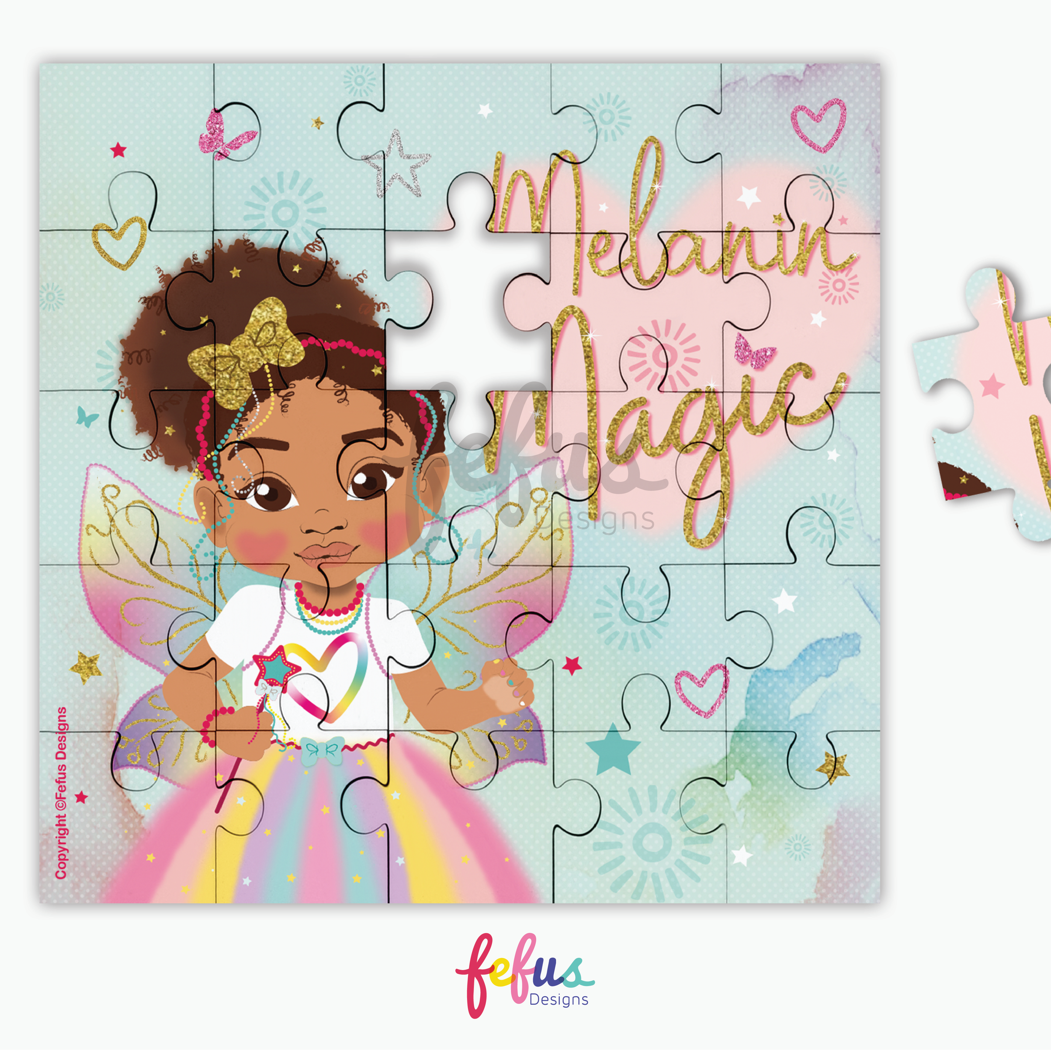 Mixed girl magic Jigsaw Square Puzzle - Premium quality wooden Jigsaw Square Puzzle - 25pcs