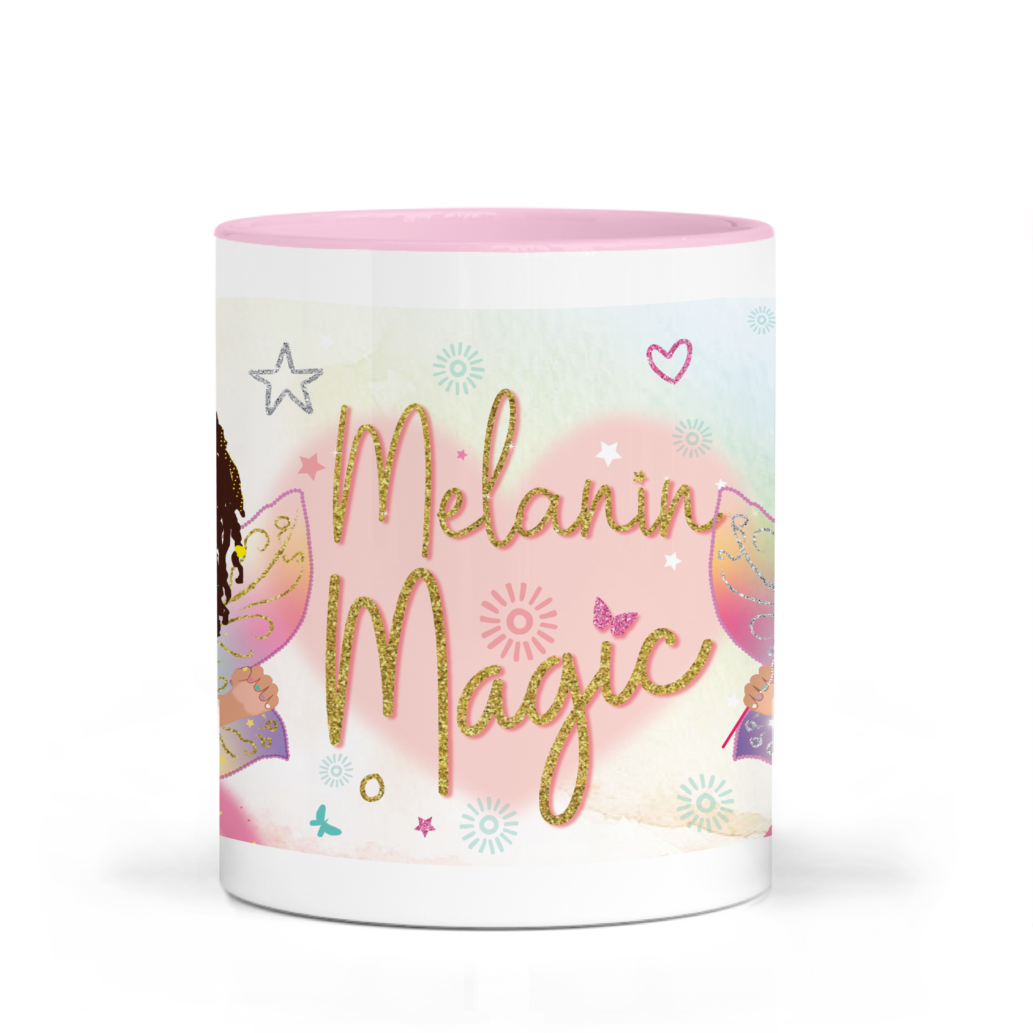 Biracial Fairy Girl Magic Ceramic Mug | Empowering Girls Gift | FEFUS DESIGNS