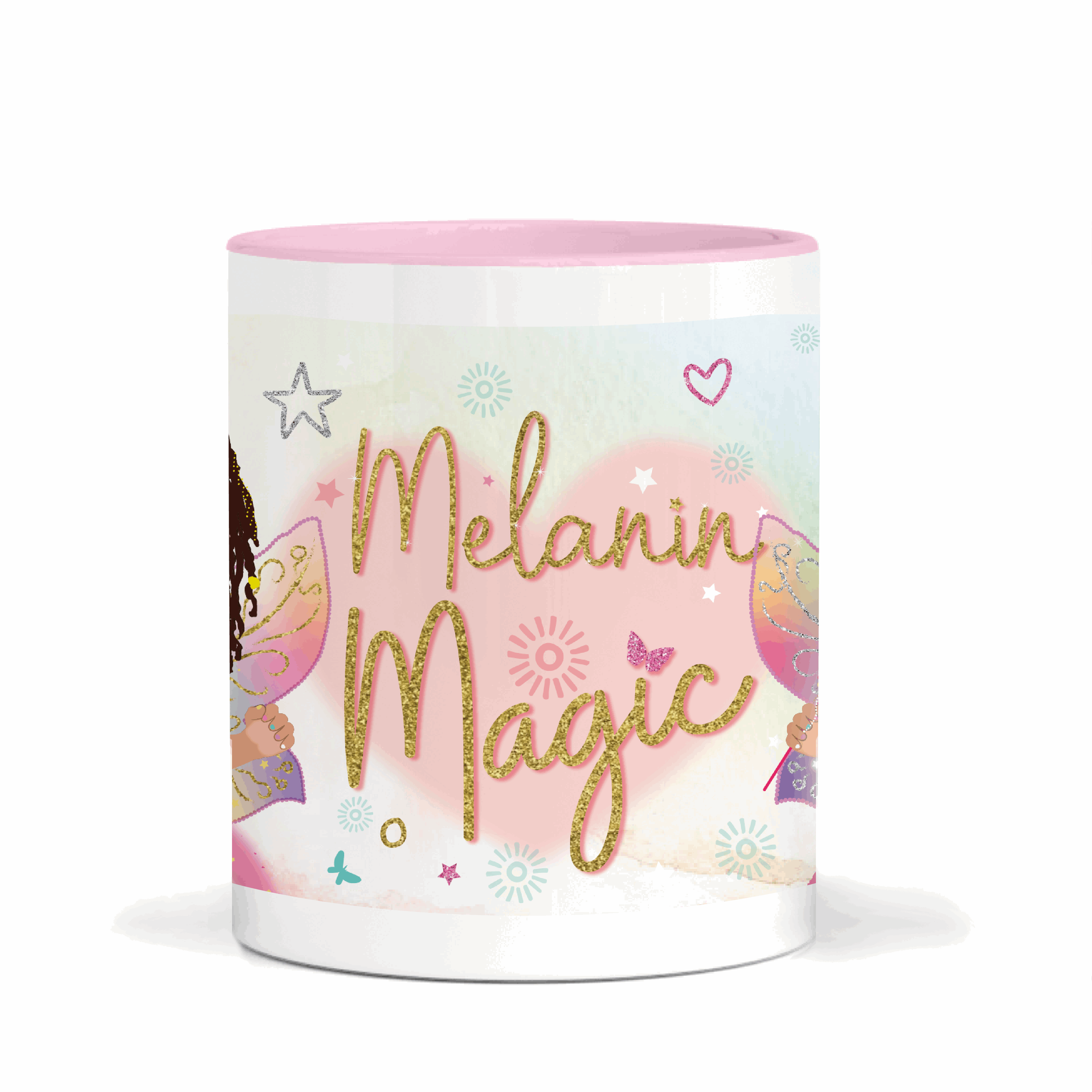 Biracial Fairy Girl Magic Ceramic Mug | Empowering Girls Gift | FEFUS DESIGNS