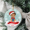 Personalised Mixed race Baby Boys 1st Christmas Bauble | Fefus Designs