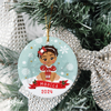 Personalised Brown Baby Girls 1st Christmas Bauble | Fefus Designs