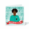 Charming holiday card showcasing a Black boy with a warm “Merry Christmas Little King” message for diverse celebrations.