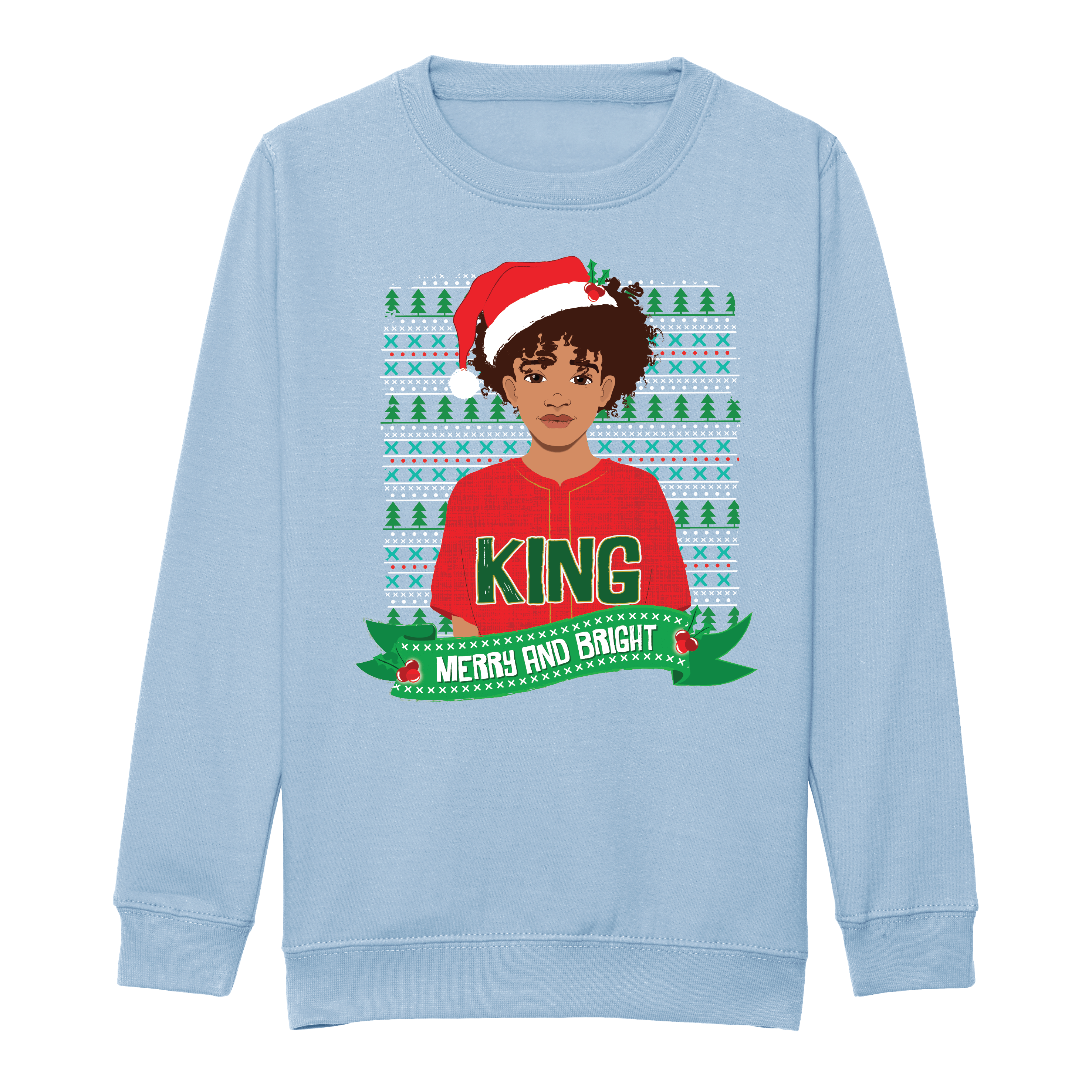 Mixed Race Boy Christmas Sweatshirt – Holiday Jumper | Fefus Designs