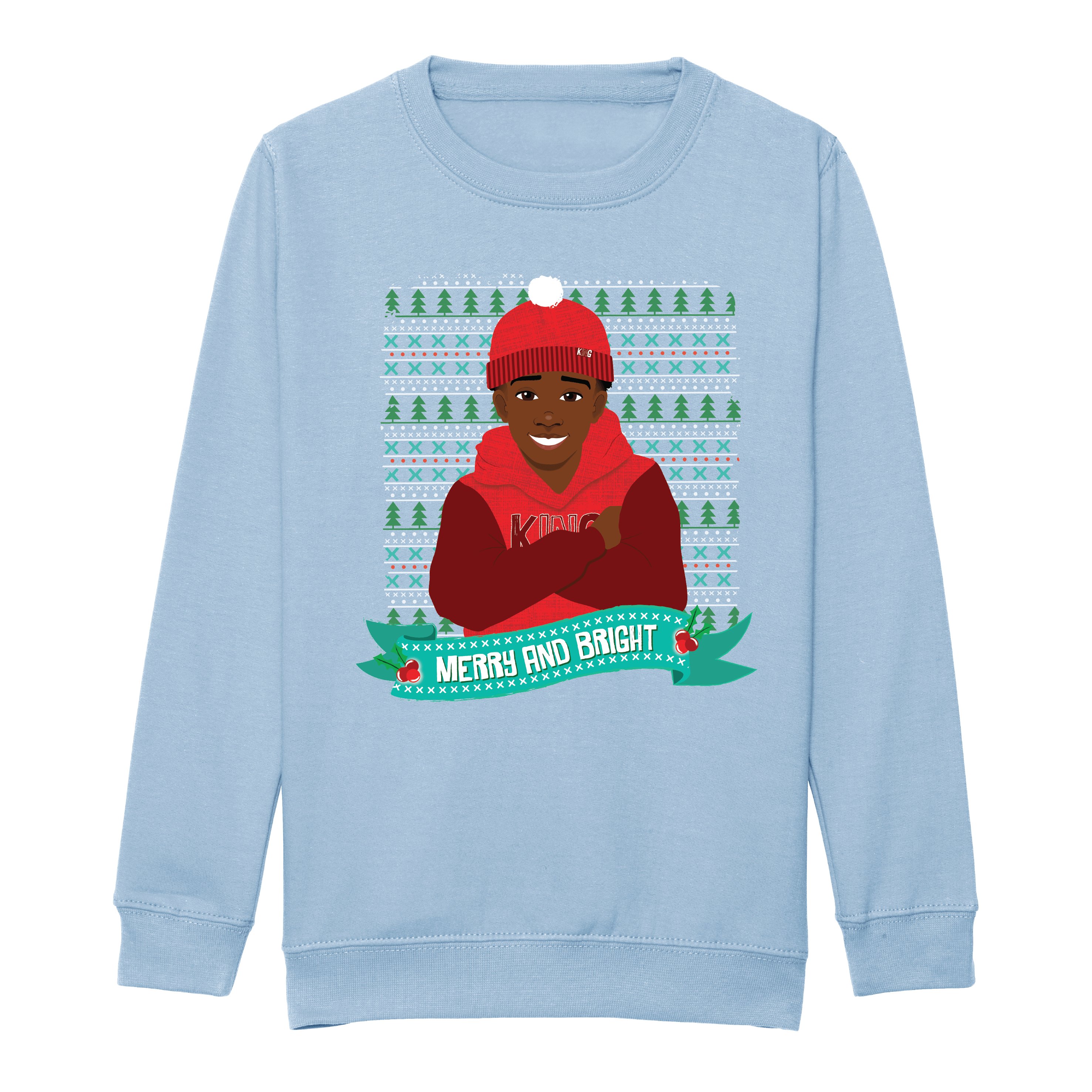 Black Boy Christmas Sweatshirt – Holiday Jumper | Fefus Designs