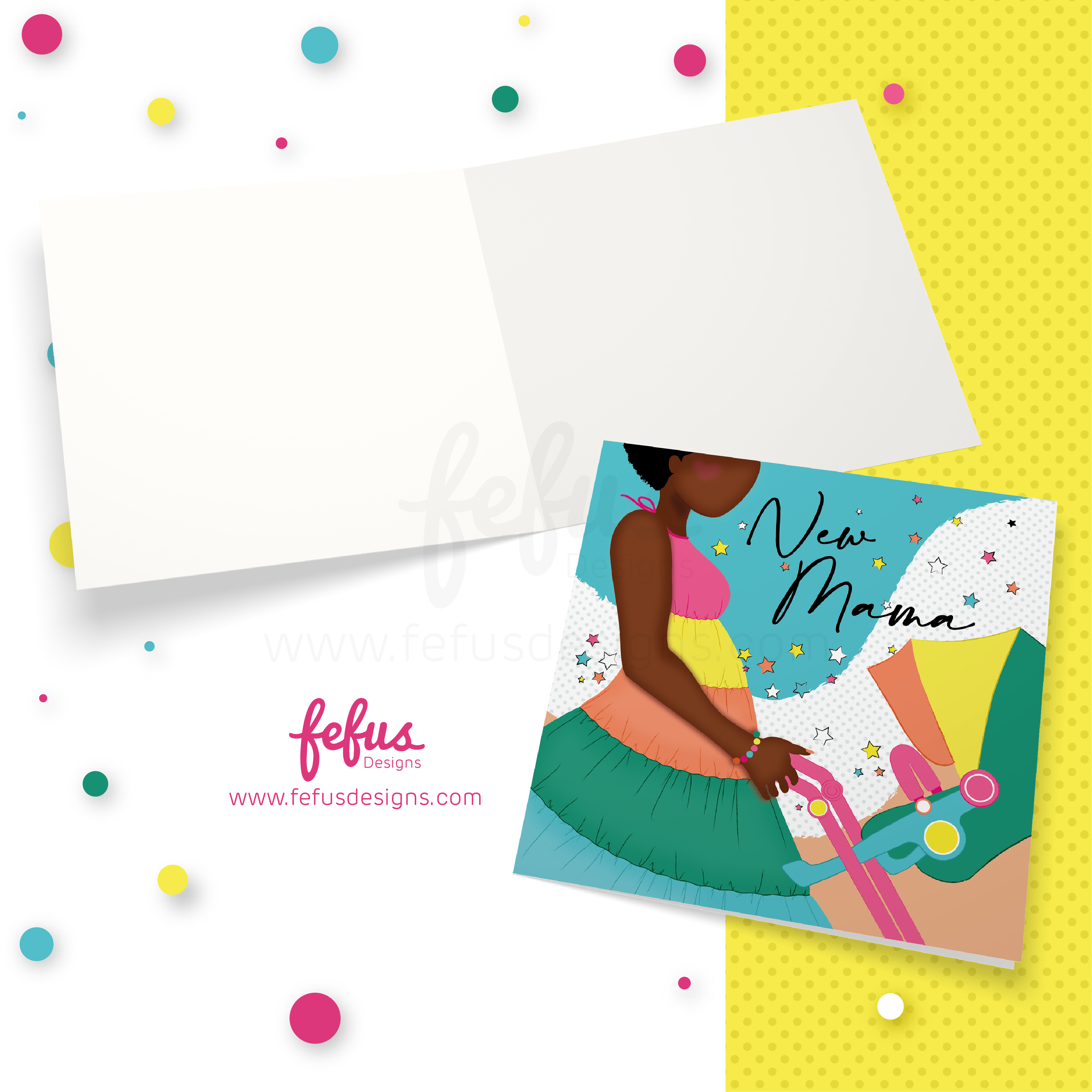 Inclusive New Mama Greetings Card for Diverse Parents-to-Be | Congratulations & Encouragement Card"