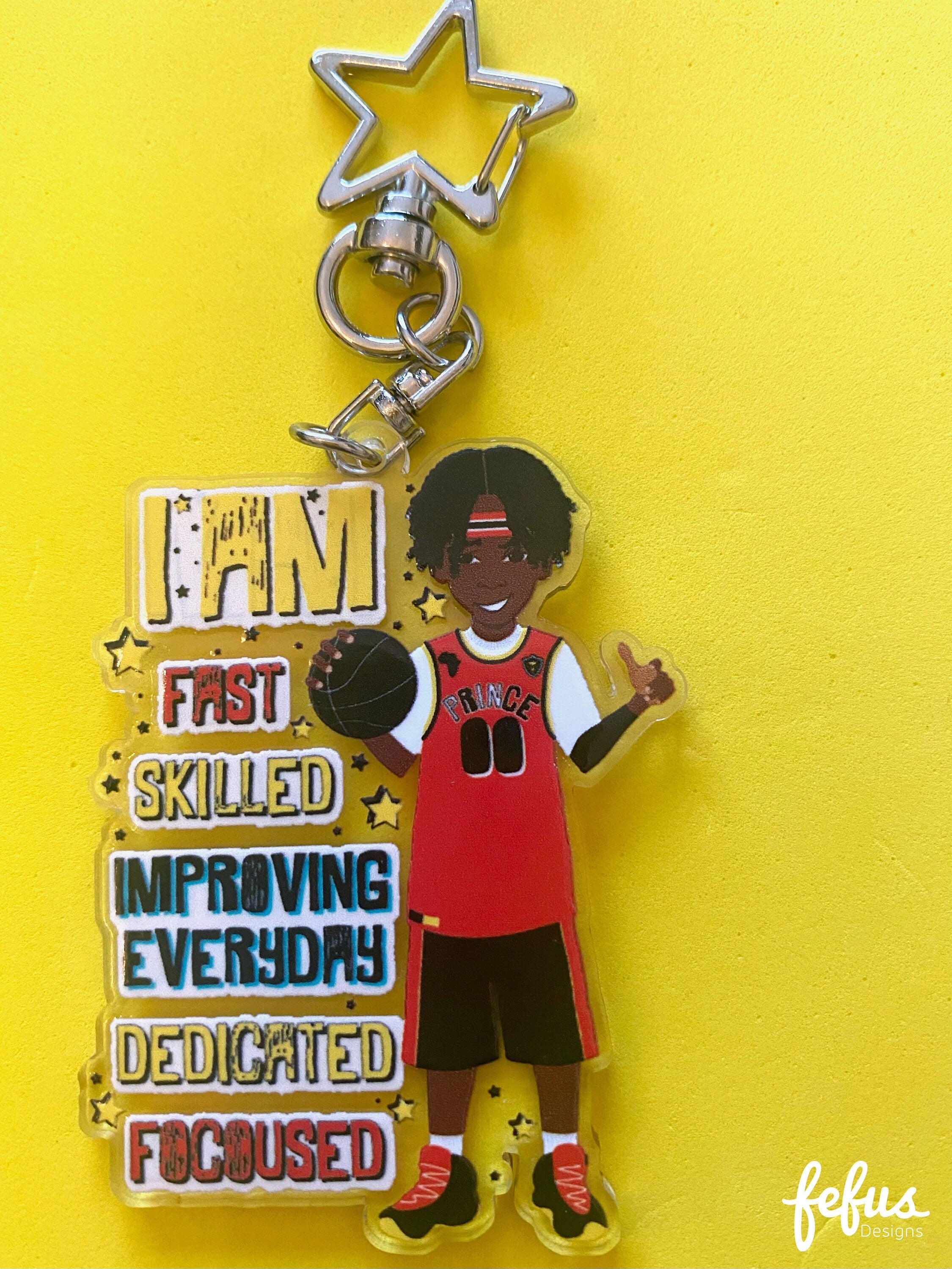 Black Boy Joy Basketballer Keyring/ Bag Charm | Fefus Designs