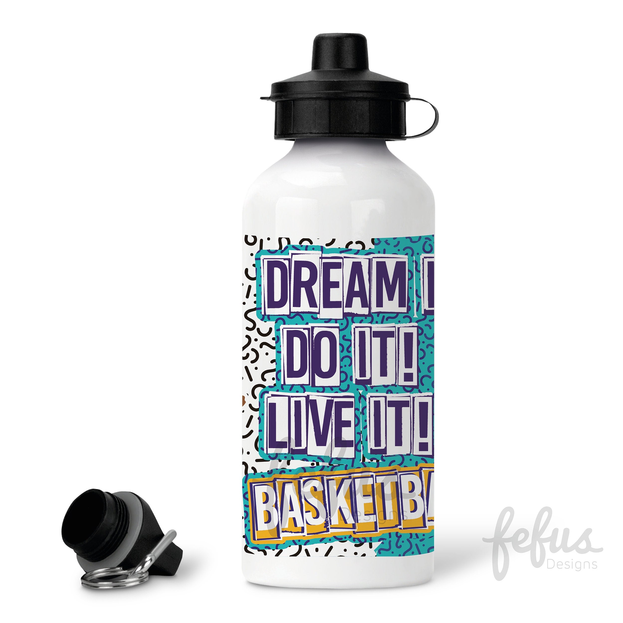 Boys Basketball Aluminium Water Bottle | Gifts for Black Boys | Back to school bottle | Sports bottle | Birthday | Christmas | Teenager gift