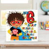 Mixed Race Superhero Sixth Birthday - Brown Boy Birthday Card | Fefus designs