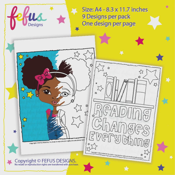 Empowering Girls' Colouring Pages – Pack of 9 | Celebrating Diversity and Confidence