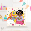 First Birthday - Afro Puff Black Girls Birthday Card | Fefus designs