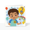 Second Birthday - Mixed Race Boys Birthday Card | Fefus designs