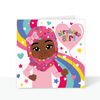 Muslim Black Princess - Black Girls Birthday Card | Fefus designs