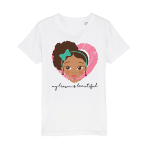 MY BROWN IS SIDE PONY GIRLS TEE | Fefus Designs